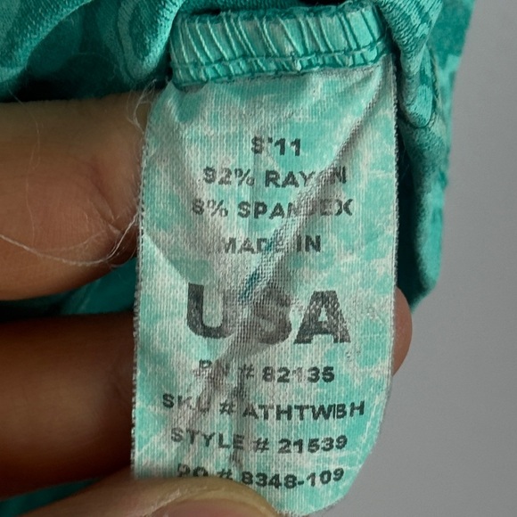 Fresh Produce Turquoise Patterned Wrap 3/4 Sleeve Blouse Size Medium - Picture 9 of 10